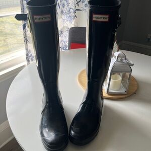 Hunter Black Tall Rain Boots